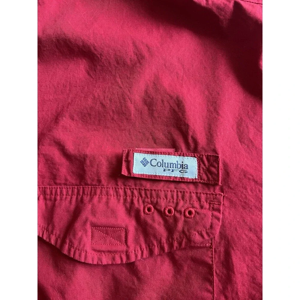 Columbia PFG Oklahoma Sooners Mens XXL Red Short Sleeve Fishing Shirt OU Logo